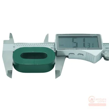 Digital caliper outer dimension measurement check on CenturaCores nanocrystalline cut core CCNC-09-09-32-15-28-51-002-MFGR.