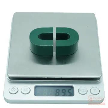 Digital scale mass measurement showing sample weight for CenturaCores nanocrystalline cut core CCNC-09-09-32-15-28-51-002-MFGR.
