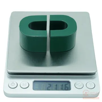 Digital scale mass measurement showing sample weight for CenturaCores nanocrystalline cut core CCNC-10P8-13-40P5-25-35P5-62-002-MFGR.