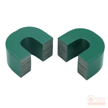 CenturaCores CCNC-11-12P5-29P5-20-35-53-002-MFGR nanocrystalline cut core lamination view showing stacked alloy ribbon edge profile.