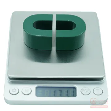 Digital scale mass measurement showing sample weight for CenturaCores nanocrystalline cut core CCNC-11-13-40-20-35P5-63-002-MFGR.