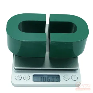 Digital scale mass measurement showing sample weight for CenturaCores nanocrystalline cut core CCNC-19-24-83-35-63P5-122-002-MFGR.