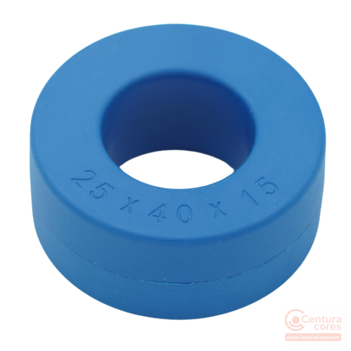 CenturaCores CCNT-040-025-015-MFBL nanocrystalline toroidal core, cased in protective plastic housing for common mode choke and transformer designs.