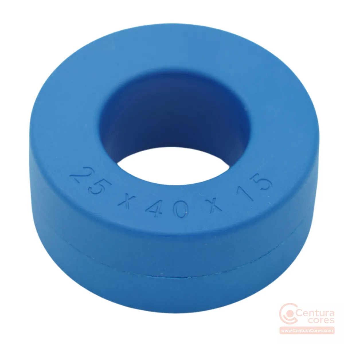 CenturaCores CCNT-040-025-015-MFBL nanocrystalline toroidal core, cased in protective plastic housing for common mode choke and transformer designs.