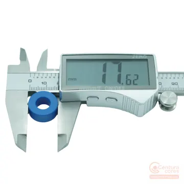 Digital caliper outer dimension measurement check on CenturaCores nanocrystalline toroidal core CCNT-016-010-006-MFBL.