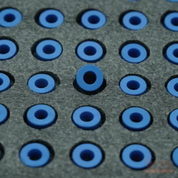 CenturaCores CCNT-016-010-006-MFBL nanocrystalline toroidal cores organized in precision ESD foam tray bulk packaging.