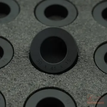CenturaCores CCNT-045-030-015-HFBK nanocrystalline toroidal cores organized in precision ESD foam tray bulk packaging.